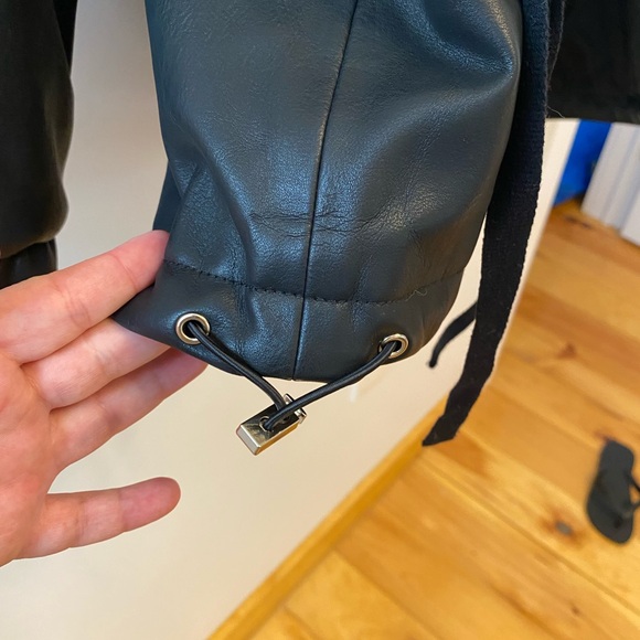 Zara Oversized Faux Leather Hooded Jacket - Picture 5 of 8